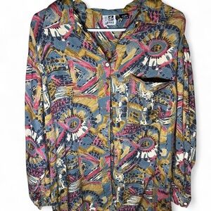 Colorful Abstract Button Down Shirt